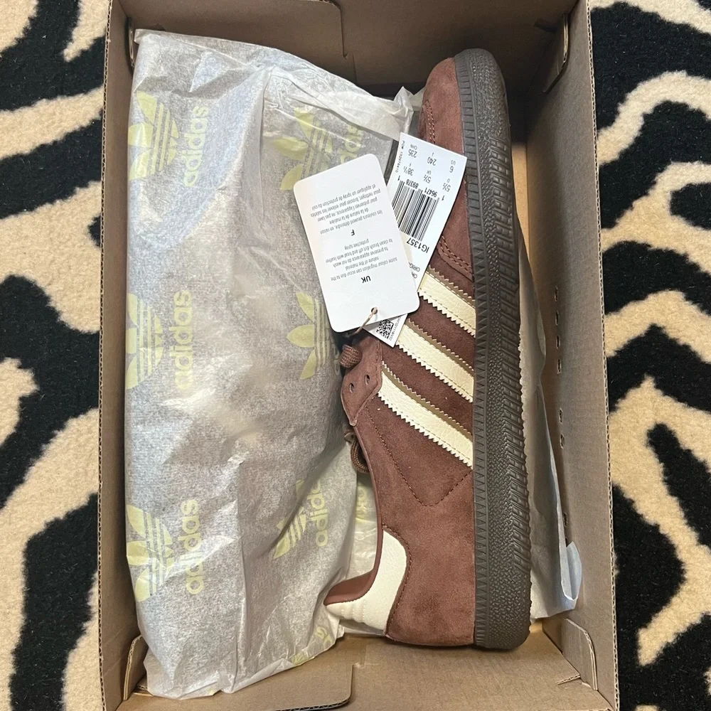 NWT Adidas Samba OG Sneakers Preloved Brown Size Men 6/Women 7 - Picture 6 of 15